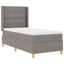 Box spring seng med hovedgærde Gråbrun 90 x 190 cm Stof