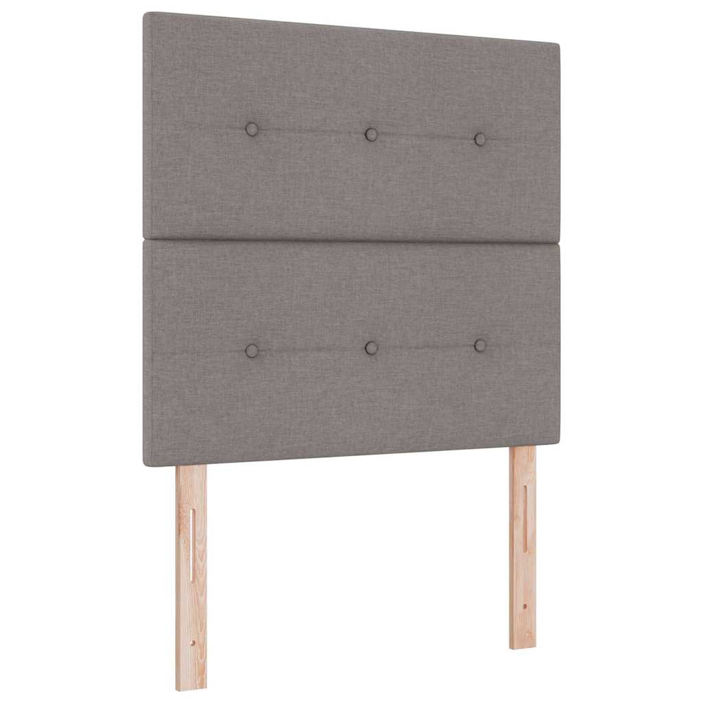 Box spring seng med hovedgærde Gråbrun 90 x 190 cm Stof