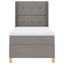 Box spring seng med hovedgærde Gråbrun 90 x 190 cm Stof
