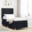 Box spring seng med hovedgærde Sort 90 x 200 cm Stof