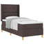 Box spring seng med hovedgærde Mørk Brun 90 x 200 cm Stof