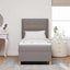 Box spring seng med pude Gråbrun 90 x 200 cm Stof