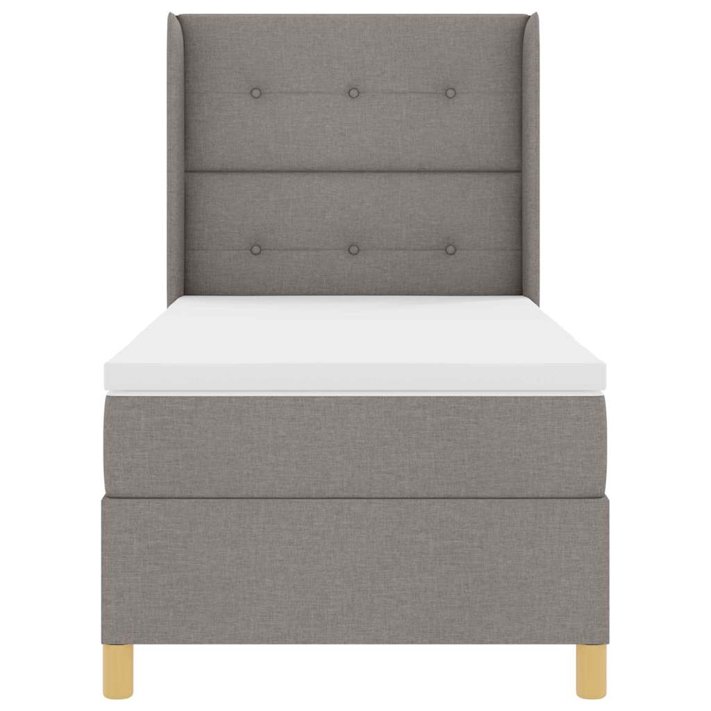 Box spring seng med pude Gråbrun 90 x 200 cm Stof