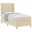 Box spring seng med hovedgærde Creme 90 x 200 cm Stof