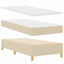 Box spring seng med hovedgærde Creme 90 x 200 cm Stof
