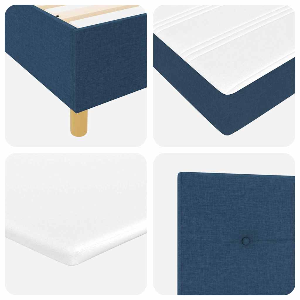 Box spring seng med hovedgærde Blå 100 x 200 cm Stof
