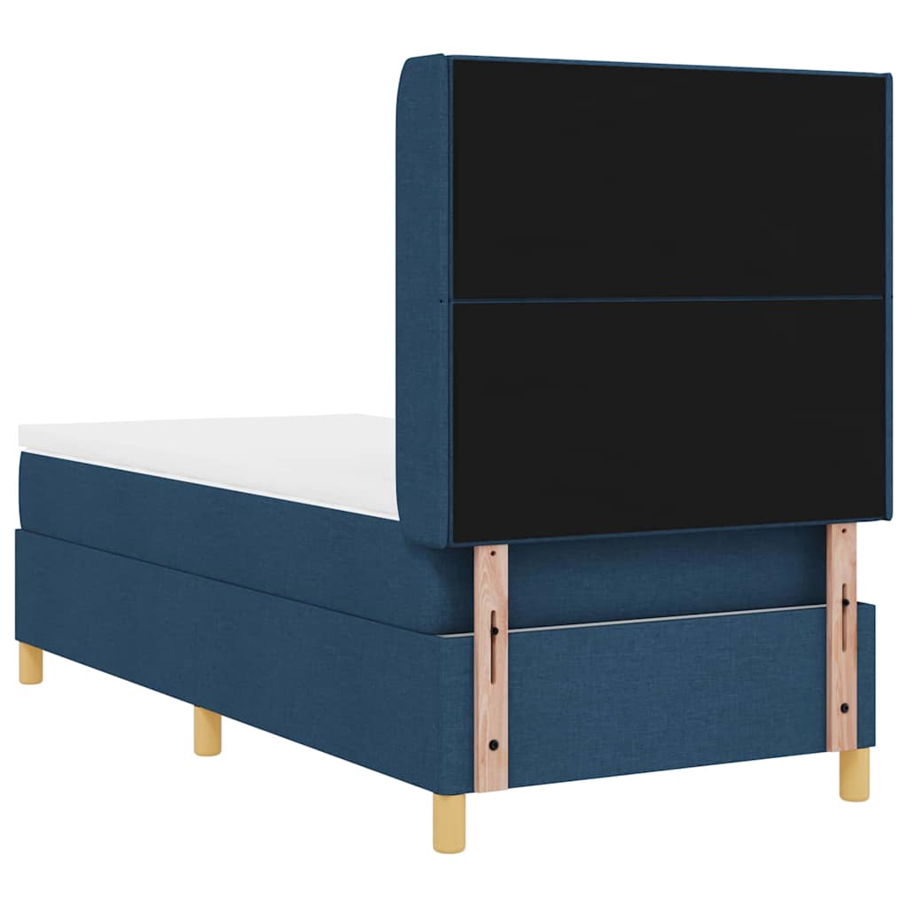 Box spring seng med hovedgærde Blå 100 x 200 cm Stof
