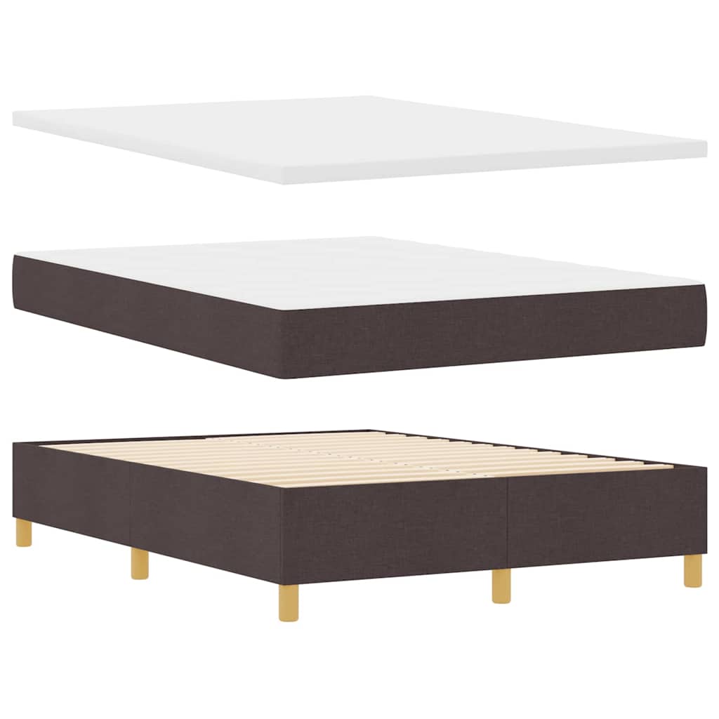 Box spring seng med hovedgærde Mørk Brun 140 x 190 cm Stof