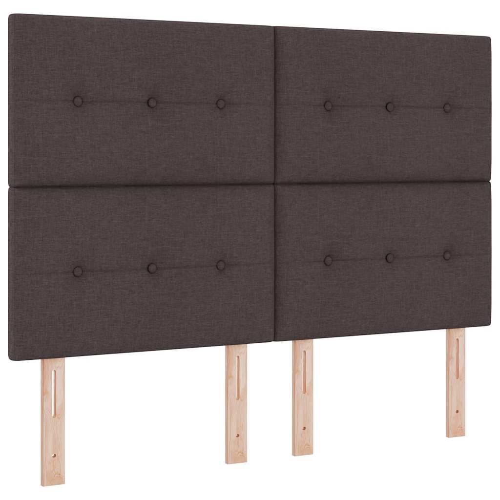 Box spring seng med hovedgærde Mørk Brun 140 x 190 cm Stof