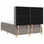 Box spring seng med hovedgærde Gråbrun 140 x 190 cm Stof