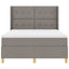 Box spring seng med hovedgærde Gråbrun 140 x 190 cm Stof
