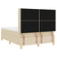 Box spring seng med hovedgærde Creme 140 x 190 cm Stof
