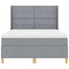 Box spring seng med hovedgærde Lysegrå 140 x 200 cm Stof