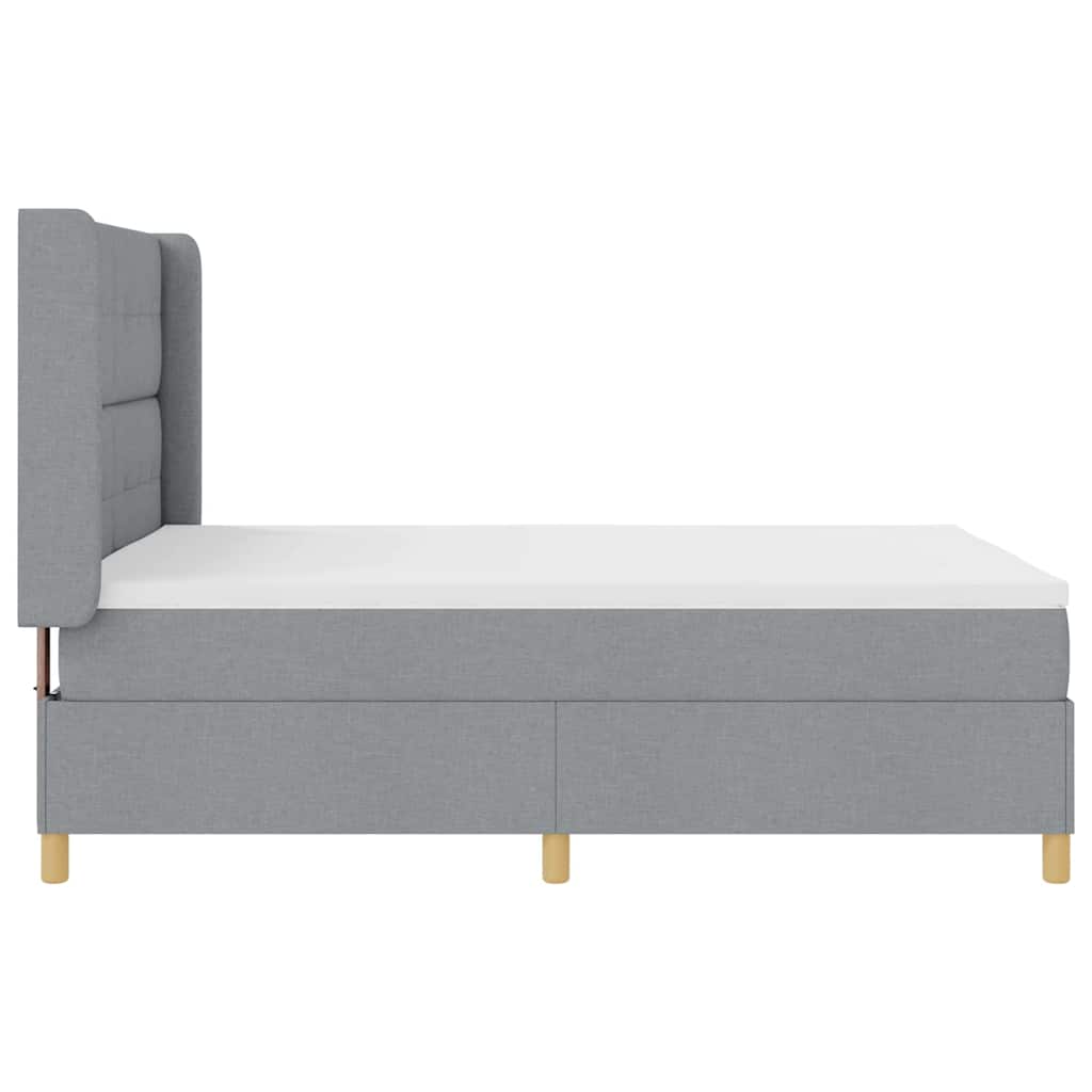 Box spring seng med hovedgærde Lysegrå 140 x 200 cm Stof