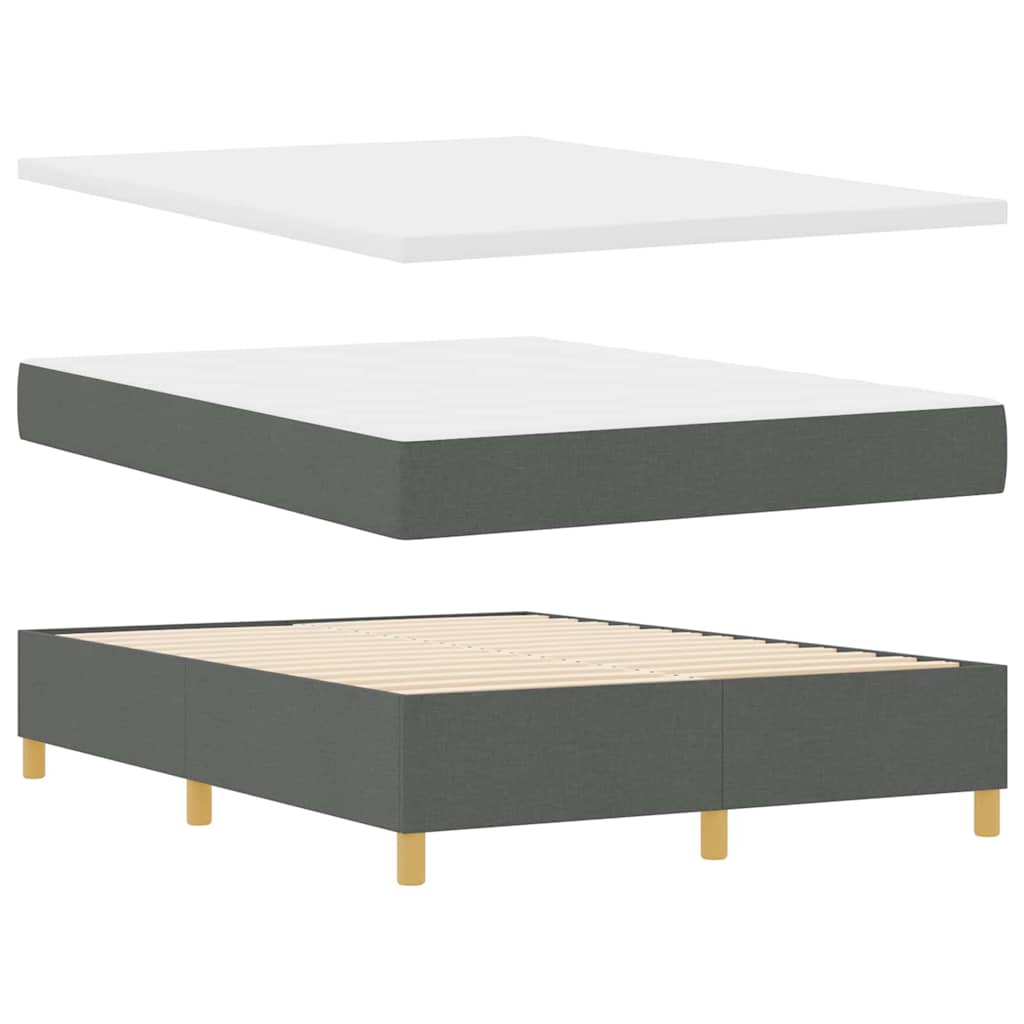 Box spring seng med hovedgærde Mørkegrå 140 x 200 cm Stof