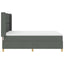 Box spring seng med hovedgærde Mørkegrå 140 x 200 cm Stof