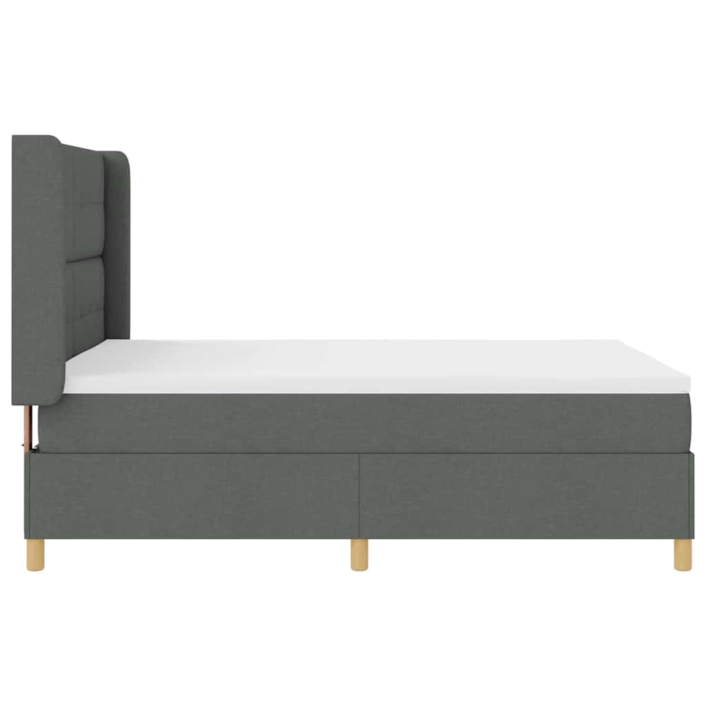 Box spring seng med hovedgærde Mørkegrå 140 x 200 cm Stof