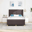 Box spring seng med hovedgærde Mørk Brun 140 x 200 cm Stof