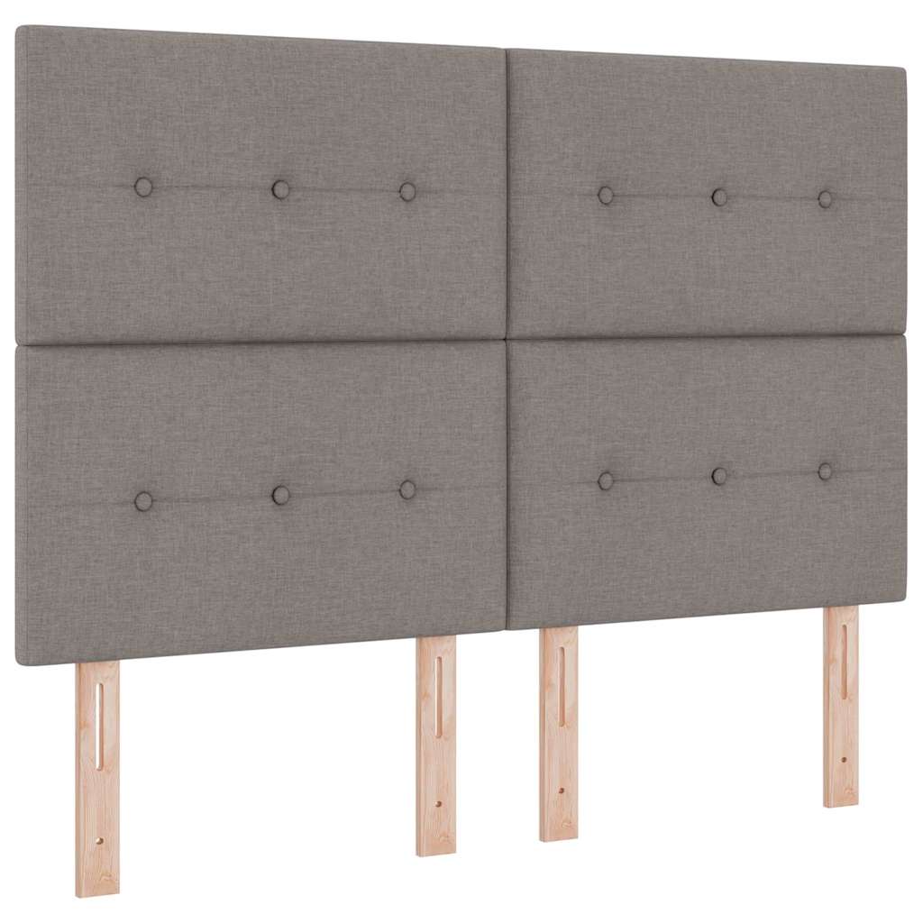 Box spring seng med hovedgærde Gråbrun 140 x 200 cm Stof