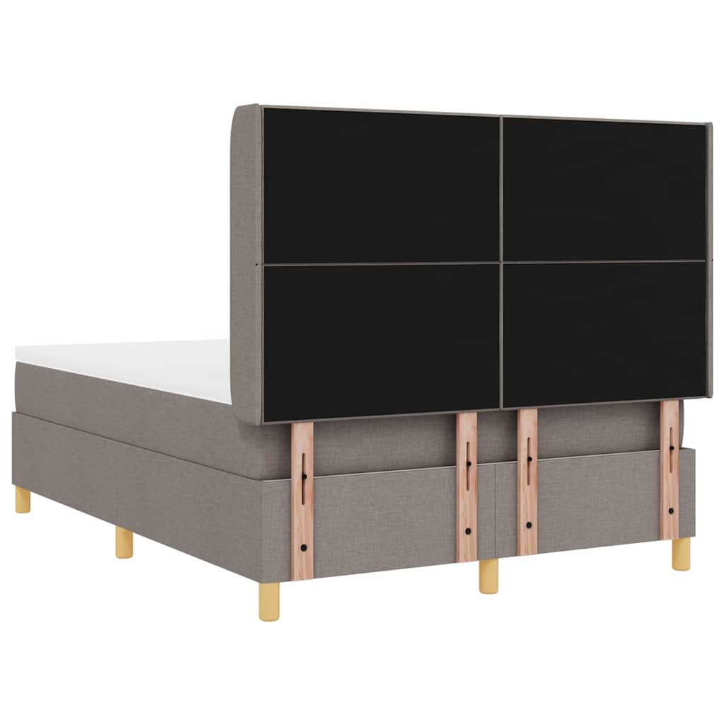 Box spring seng med hovedgærde Gråbrun 140 x 200 cm Stof