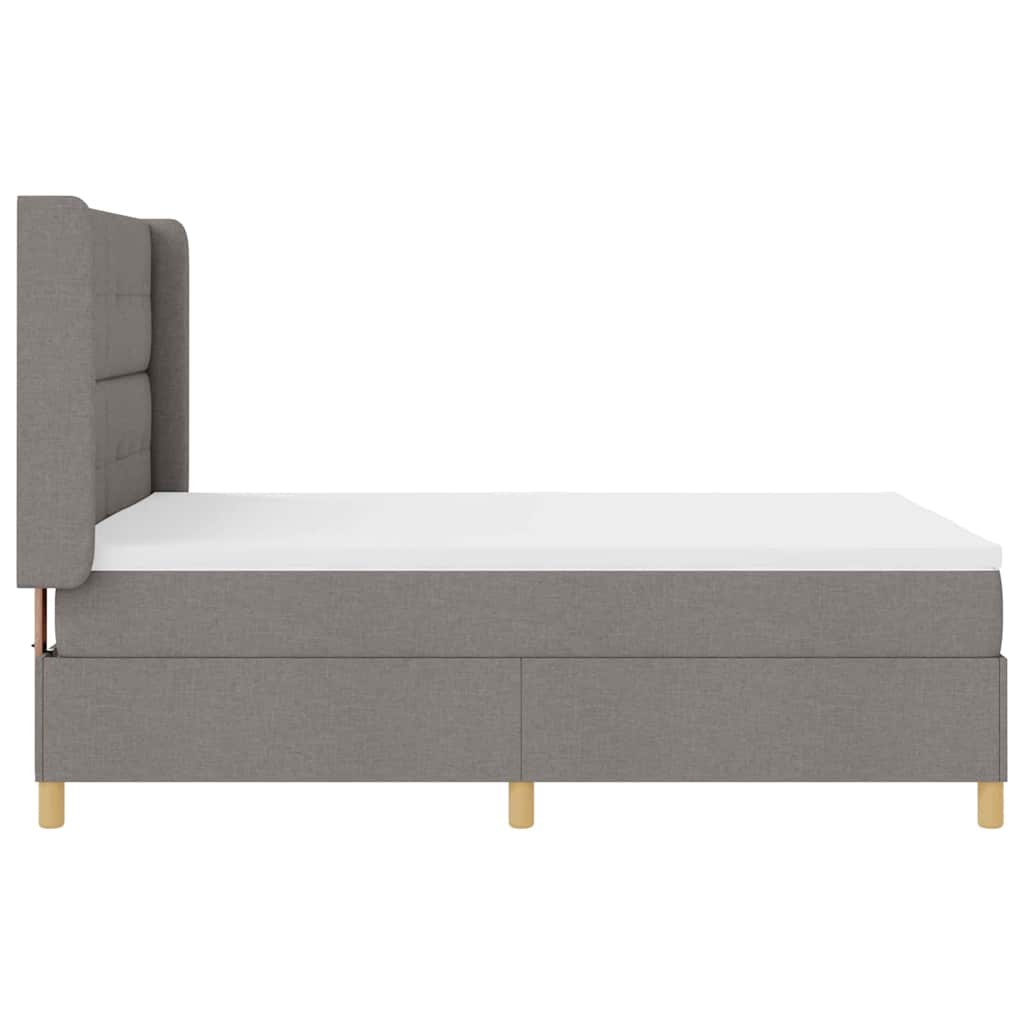 Box spring seng med hovedgærde Gråbrun 140 x 200 cm Stof