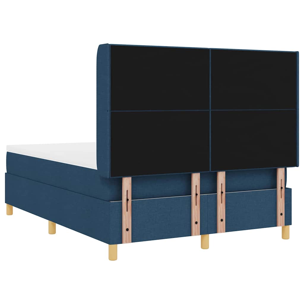 Box spring seng med hovedgærde Blå 140 x 200 cm Stof
