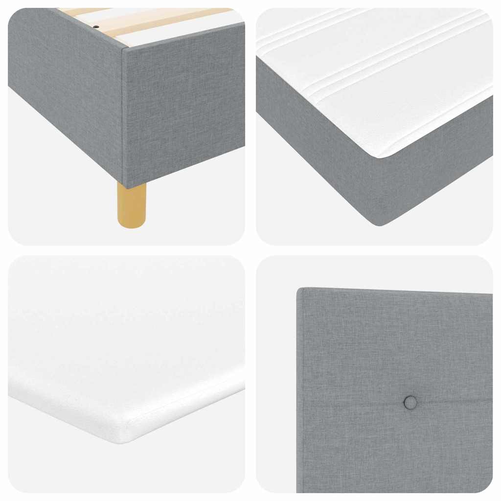 Box spring seng med hovedgærde Lysegrå 160 x 200 cm Stof