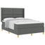 Box spring seng med hovedgærde Mørkegrå 160 x 200 cm Stof