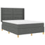 Box spring seng med hovedgærde Mørkegrå 160 x 200 cm Stof