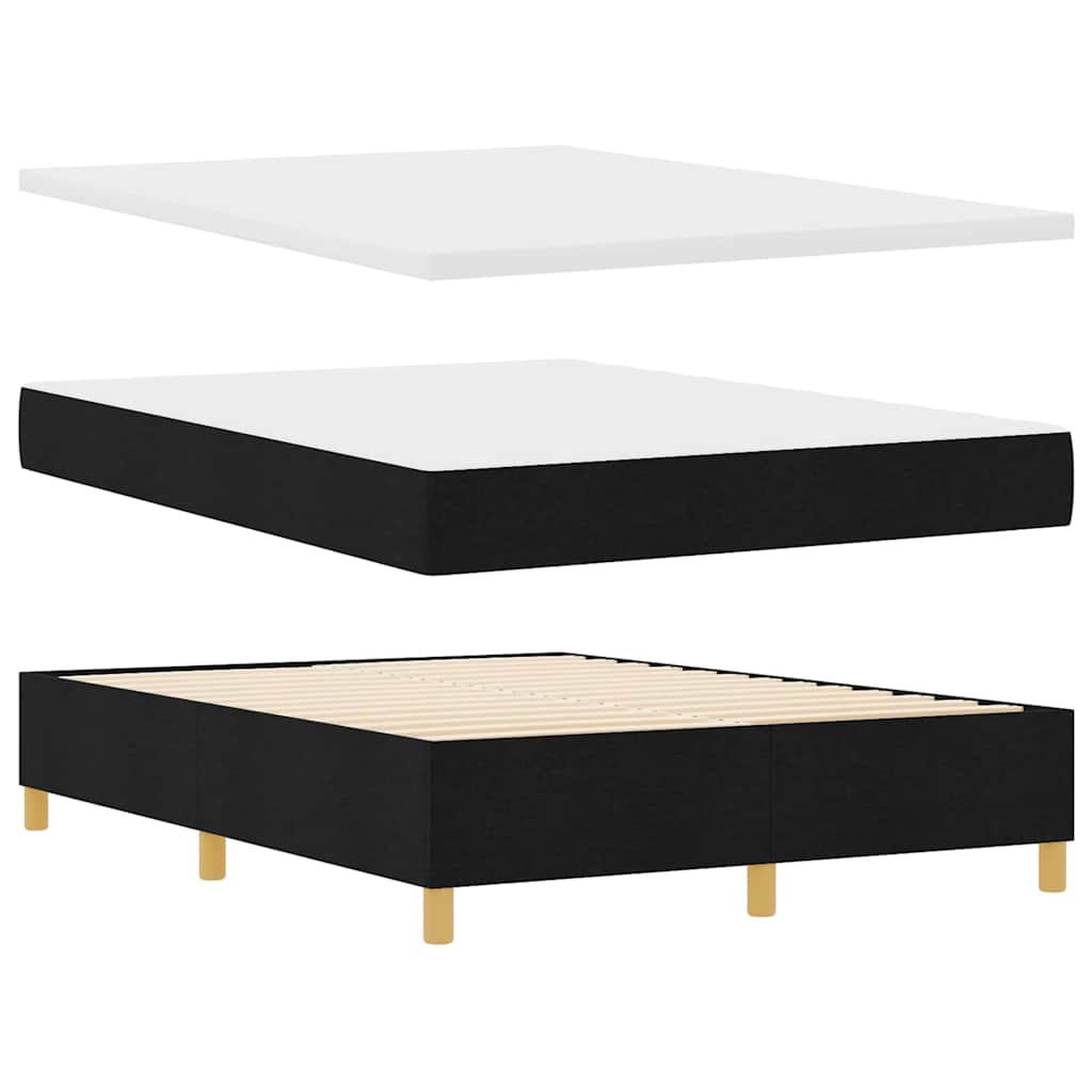 Box spring seng med hovedgærde Sort 160 x 200 cm Stof