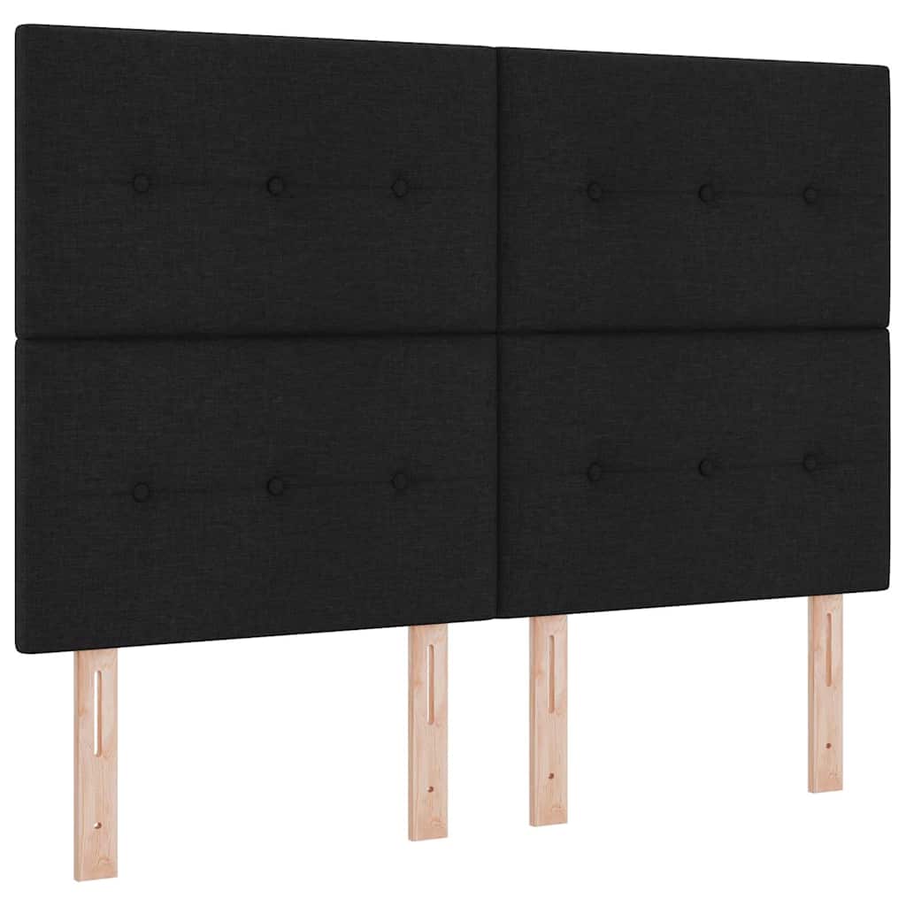 Box spring seng med hovedgærde Sort 160 x 200 cm Stof