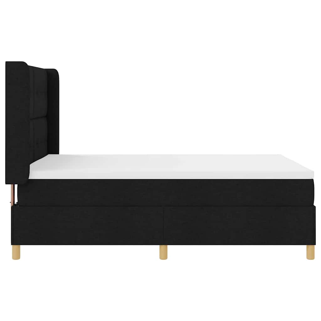 Box spring seng med hovedgærde Sort 160 x 200 cm Stof