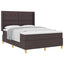 Box spring seng med hovedgærde Mørk Brun 160 x 200 cm Stof