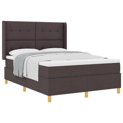 Box spring seng med hovedgærde Mørk Brun 160 x 200 cm Stof