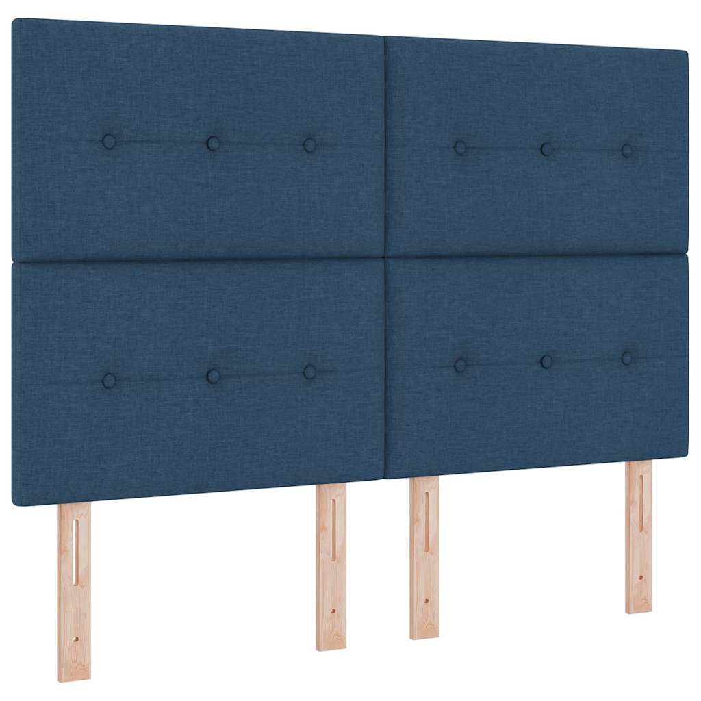 Box spring seng med hovedgærde Blå 160 x 200 cm Stof