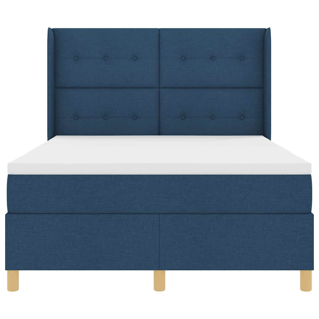Box spring seng med hovedgærde Blå 160 x 200 cm Stof