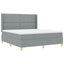Box spring seng med hovedgærde Lysegrå 180 x 200 cm Stof