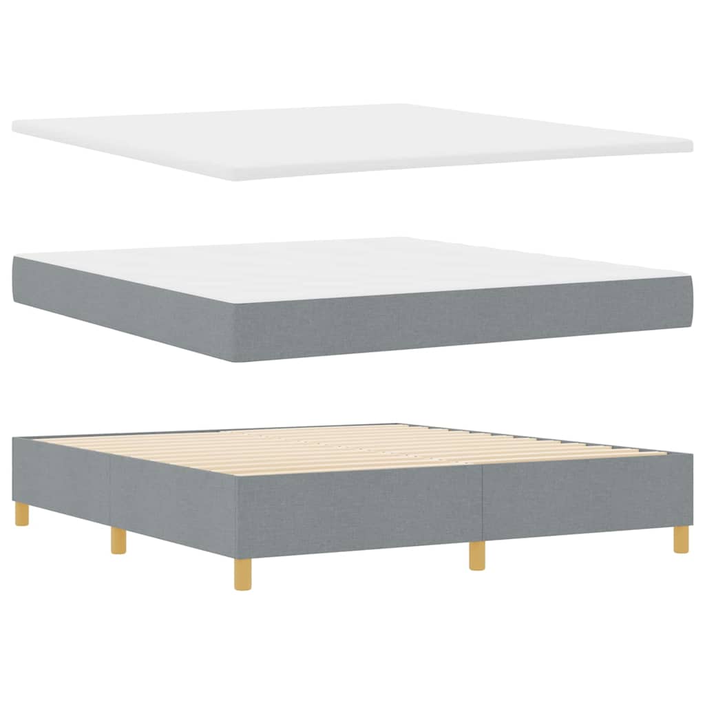 Box spring seng med hovedgærde Lysegrå 180 x 200 cm Stof