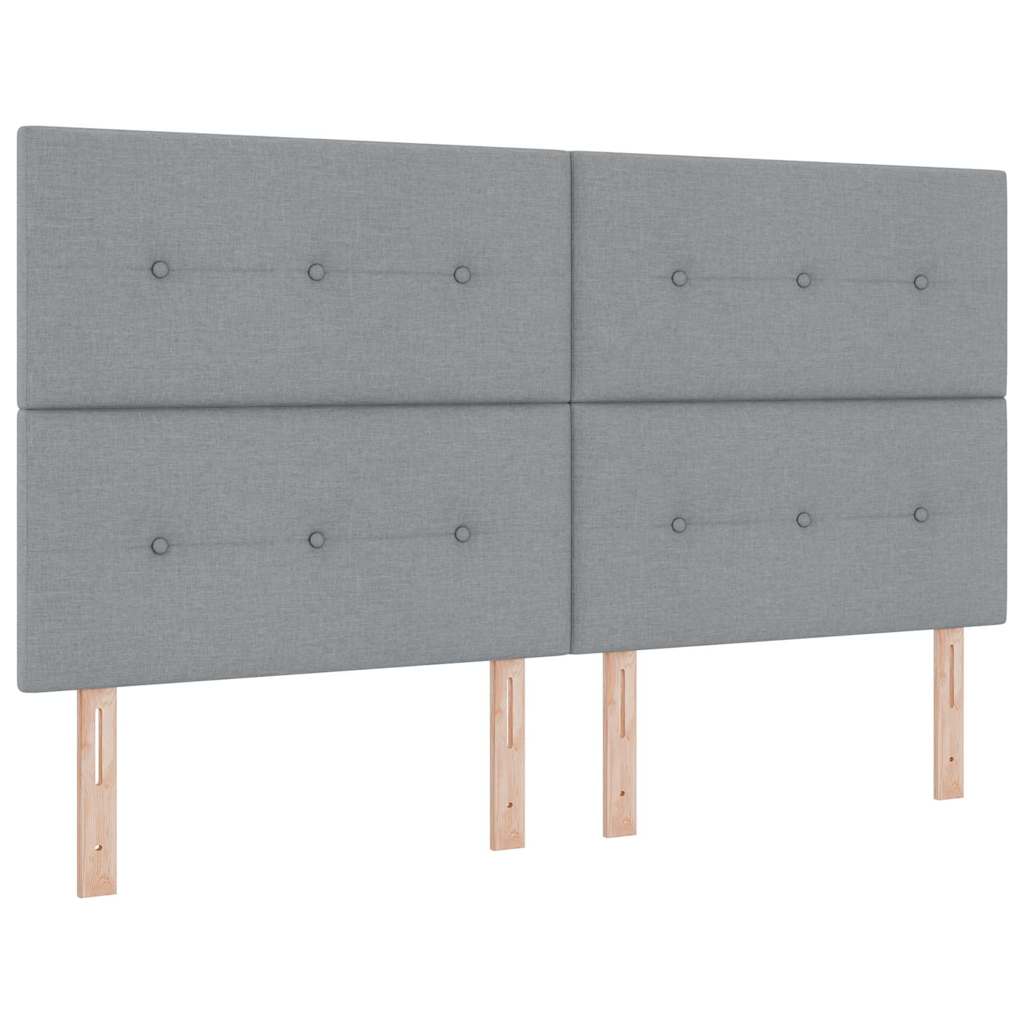 Box spring seng med hovedgærde Lysegrå 180 x 200 cm Stof