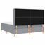 Box spring seng med hovedgærde Lysegrå 180 x 200 cm Stof