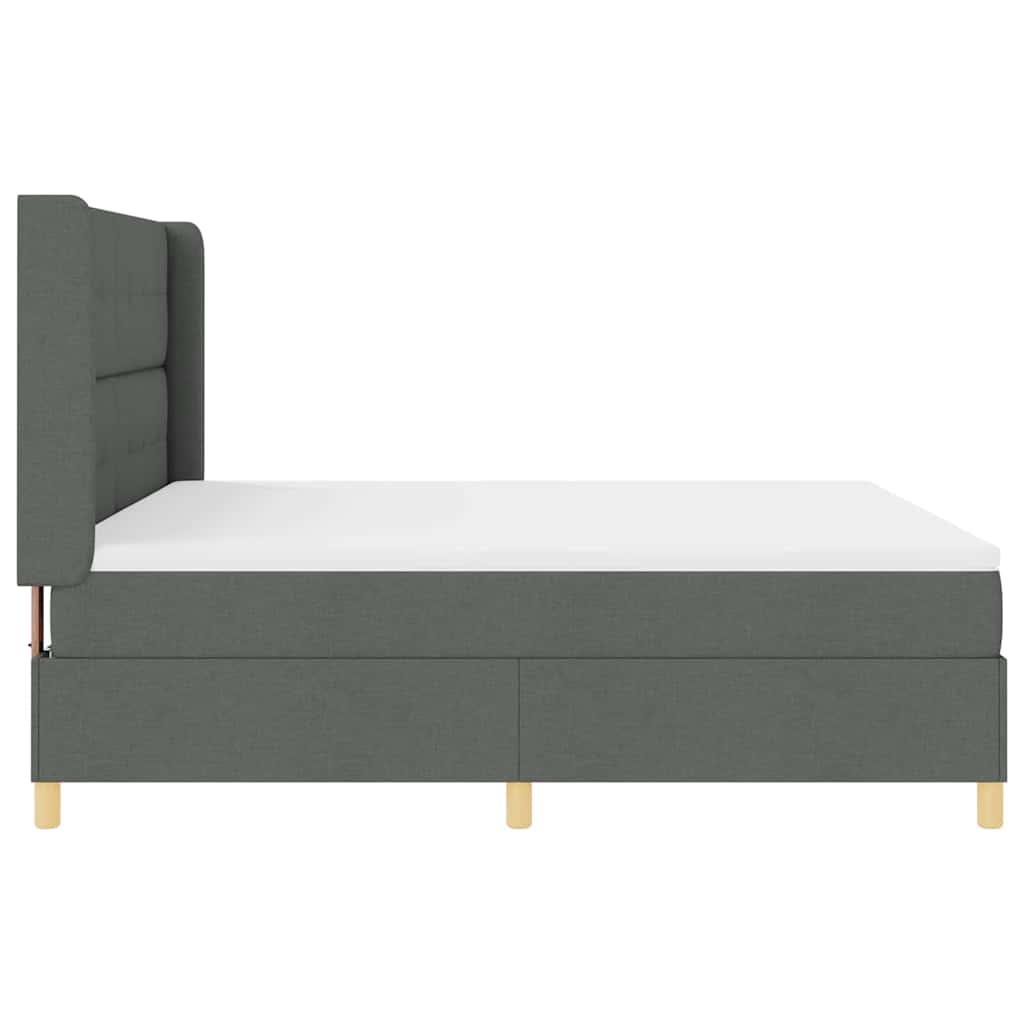 Box spring seng med hovedgærde Mørkegrå 180 x 200 cm Stof