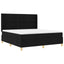 Box spring seng med hovedgærde Sort 180 x 200 cm Stof