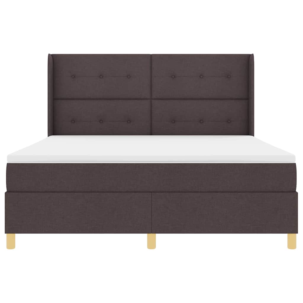 Box spring seng med hovedgærde Mørk Brun 180 x 200 cm Stof