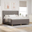 Box spring seng med hovedgærde Gråbrun 180 x 200 cm Stof