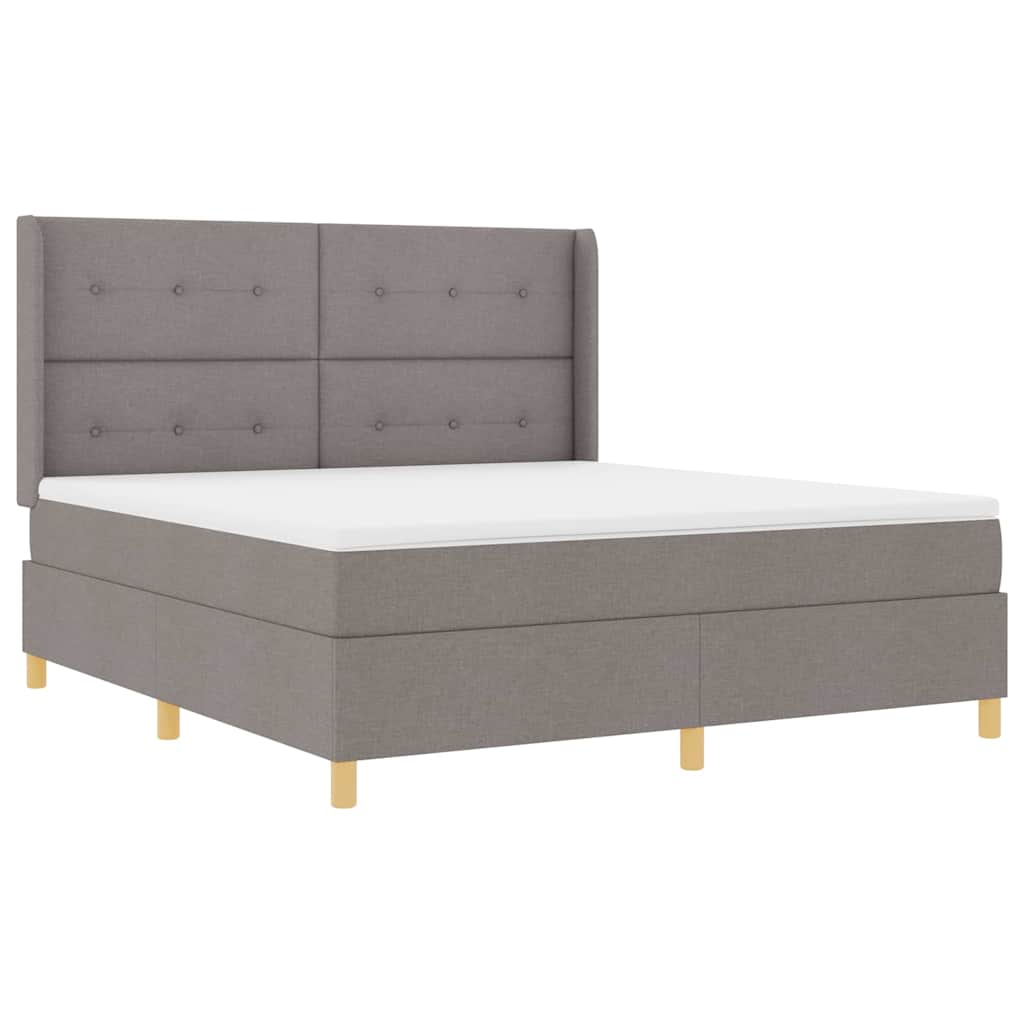 Box spring seng med hovedgærde Gråbrun 180 x 200 cm Stof