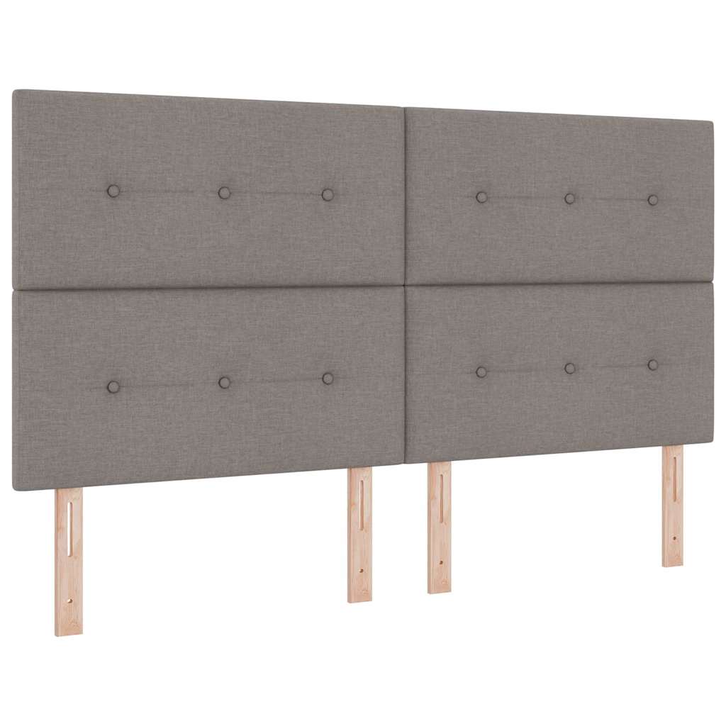 Box spring seng med hovedgærde Gråbrun 180 x 200 cm Stof
