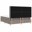 Box spring seng med hovedgærde Gråbrun 180 x 200 cm Stof