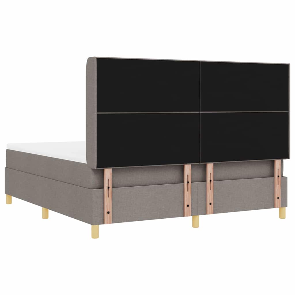 Box spring seng med hovedgærde Gråbrun 180 x 200 cm Stof