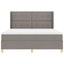 Box spring seng med hovedgærde Gråbrun 180 x 200 cm Stof