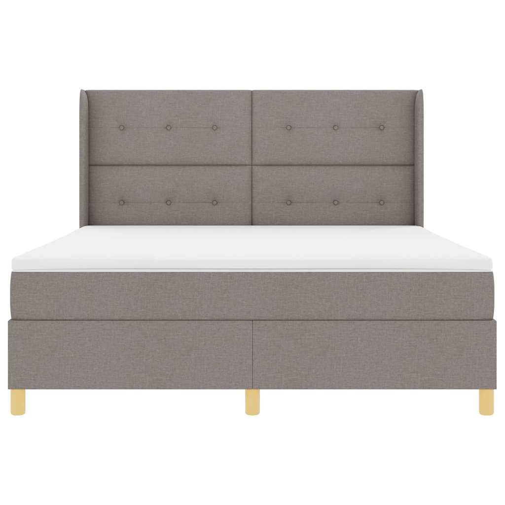 Box spring seng med hovedgærde Gråbrun 180 x 200 cm Stof